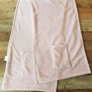 Bath Shawl Wrap Around Warm Lounge Robe Pale Pink